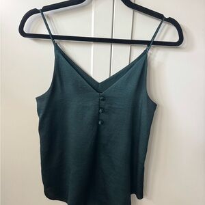 Express Forest Green Buttoned Camisole